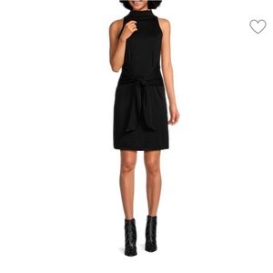 Vince Black Sleeveless Tie-Waist Mini Dress